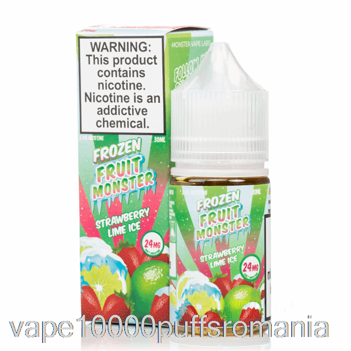 Vape Romania Gheață Căpșuni Lime - Săruri De Monstru Din Fructe Congelate - 30ml 48mg